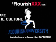 Trailer Petite Brunette star Leana Lovings and Ginger Grey have there moment at FlourishUniv and meet RA Isiah Maxwell 16/16
