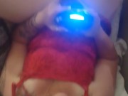 Filming Sexy Busty Brunette In Her Nightgown (Cleavage and Panty Tease)