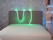 Erotic Adventures of a Sexy White Babe with Two Tails. Passionate Amateur Fuck 1/16