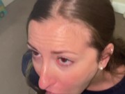 Ball-draining blowjob from gorgeous geek with pierced nipples 9/16