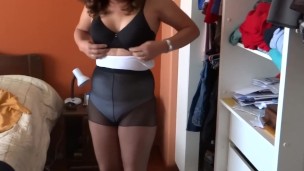 I show off my tits to my stepson's friends so they jerk off and cum in front of me