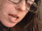 Amateur Sexy Secretary Sucks and Fucks While Moaning and Squirting On Dick