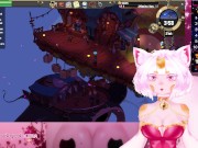 Neko Vtuber Plays Horny Pixel Game Cloud Meadow and Cucks Viewers While Cumming