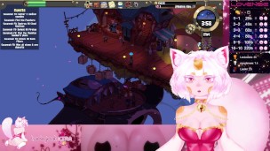 Neko Vtuber Plays Horny Pixel Game Cloud Meadow and Cucks Viewers While Cumming