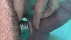 Hot Daddy frolics in his pool with big Hardon