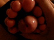 Tired Girl Tied Toes around my cock Footjob 10/16