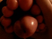 Tired Girl Tied Toes around my cock Footjob 12/16