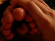 Tired Girl Tied Toes around my cock Footjob 14/16