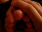 Tired Girl Tied Toes around my cock Footjob 3/16