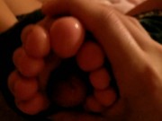 Tired Girl Tied Toes around my cock Footjob 9/16