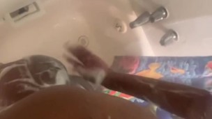 Fem Twink Takes Shower and Plays With Ass