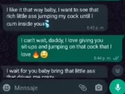 Whatsapp conversation chat with my sugar daddy, I convince him to fuck me while we are home alone💦 3/16