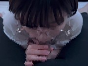 変態彼女「出していいよ...」精子欲しさにお願いして口いっぱいにして飲みこんでごっくん♡ cum in mouth gokkun 6/16