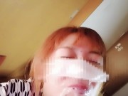 浴衣の変態嫁に、よだれダラダラフェラをされ我慢できずに可愛い顔に顔射する 16/16