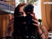 Brunette Babe Vlogger Gets Her Sweet Pussy Fucked By The Janitor - HORNY HOSTEL 1/16