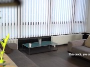 Jeny Smith flashes her tits and pussy to the stranger in office with red mini skirt 1/16