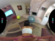 Beautiful ebony babe has her pussy penetrated by her personal trainer in VR 13/16