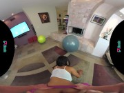 Beautiful ebony babe has her pussy penetrated by her personal trainer in VR 14/16