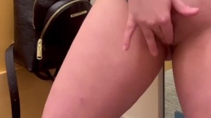 Horny Girl Masturbates in PUBLIC Fitting Room