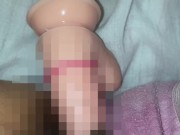 濡れ染みパンティ♡剛毛素人OLが布団の中でディルドオナニー♡【個人撮影】 7/16