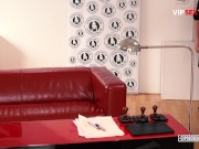 Kinky Brunette Babe Lavana Lou Rides A Fat Cock On A Couch At Casting - VIP SEX VAULT 1/16