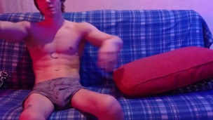 Beautiful masturbation. Fucking pillows and powerful orgasm