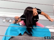 STUCK4K. Man likes the prospect of having sex with wife in the kitchen 1/16