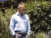 DADDY4K. Muscular man gladly satisfies son's naughty GF near the pool 5/16