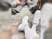 Haciendo Travesuras con mis DOS Compañeras en un patio del Colegio #2 2/16