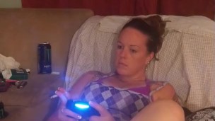 Filming Up The Sluts Dress and Seeing What Kind Of Panties She Is Wearing While She Plays Video Game