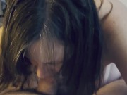 Busty Brunette MILF gives a sensual blowjob 1/16