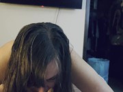 Busty Brunette MILF gives a sensual blowjob 16/16