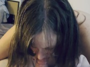 Busty Brunette MILF gives a sensual blowjob 2/16