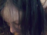 Busty Brunette MILF gives a sensual blowjob 3/16