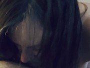 Busty Brunette MILF gives a sensual blowjob 7/16