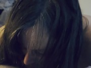 Busty Brunette MILF gives a sensual blowjob 9/16