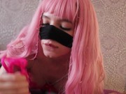 blowjob through thong, ate all the cum from panties