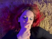 A lustful bitch with fiery red hair loves when her pretty face is flooded with sperm! 15/16