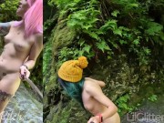 RISKY & REAL CAUGHT GIRL x GIRL PUBLIC NUDITY CHALLENGES AND DARES feat. LilGlitterBitch