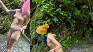 RISKY & REAL CAUGHT GIRL x GIRL PUBLIC NUDITY CHALLENGES AND DARES feat. LilGlitterBitch