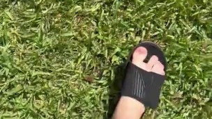 Sandals On Crisp Grass