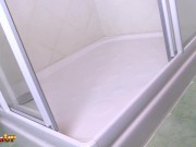 Irina Vega showering with pantyhose on 3/16