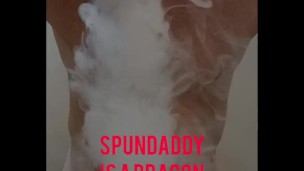 SPUN DADDY IS A DRAGON: blows fat cloud on his own big soft dick