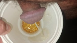 Watch me pee in this cup