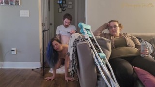 Sneaking around the house with a friend while wife is unable to ...