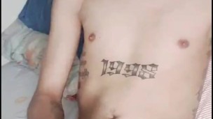 Inked Slim Hot Asian Twink Jerking Off