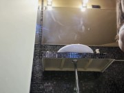 Sexy Hot Wet Pussy Petite Latina with Big Tits teases in the Bathroom with her Short Shorts and Big Tits also Big Ass 3/16