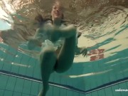 Astonishing beautiful euro babe big tits and brunette hair underwater 4/16