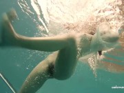 Astonishing beautiful euro babe big tits and brunette hair underwater 5/16