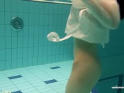 Astonishing beautiful euro babe big tits and brunette hair underwater 7/16